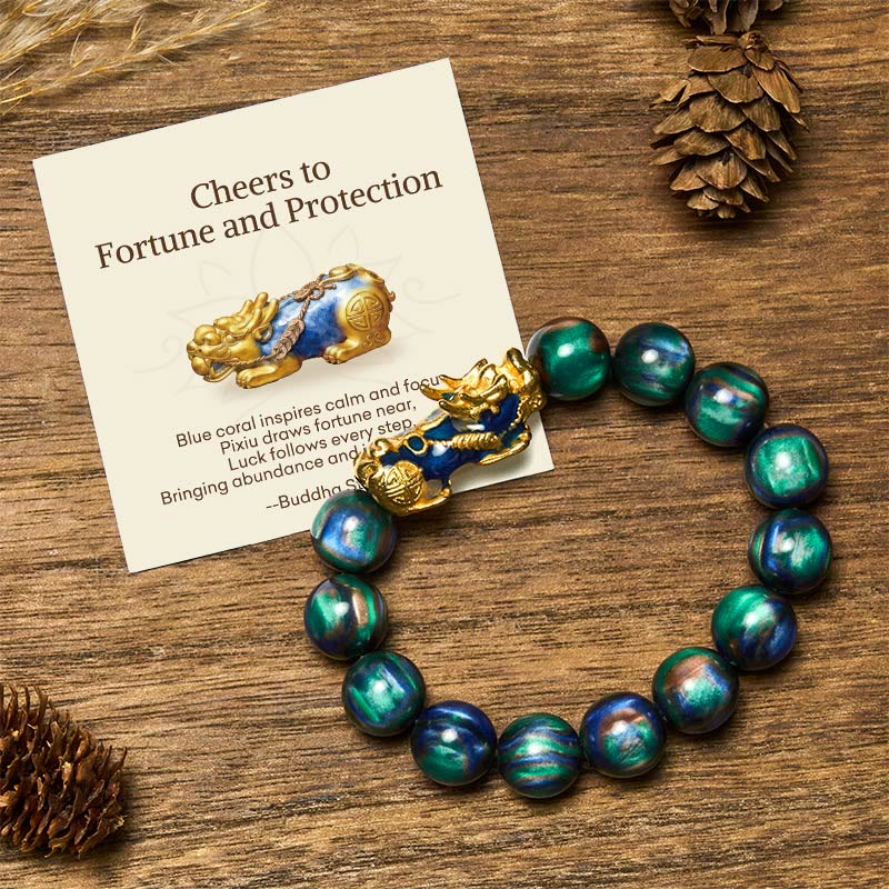 Buddha Stones Cheers to Fortune and Protection PiXiu Bracelet Includes Gift Message Card