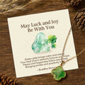 Buddha Stones May Luck and Joy Be With You Jade Necklace Includes Gift Message Card