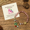 Buddha Stones Sending Love and HarmonyStrawberry Quartz Bracelet Includes Gift Message Card