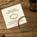 Buddha Stones May you be healthy and happy Lucky Multicolored Bracelet Includes Gift Message Card