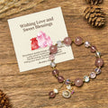 Buddha Stones Wishing Love and Sweet BlessingsStrawberry Quartz Bracelet Includes Gift Message Card