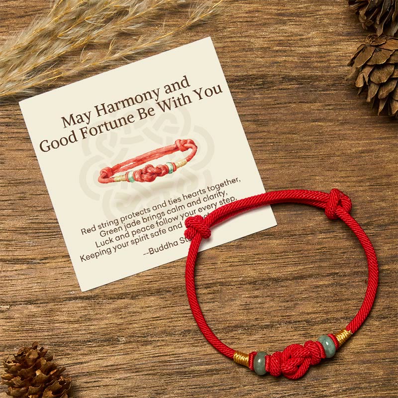 Buddha Stones May Harmony and Good Fortune Be With You Bracelet Includes Gift Message Card