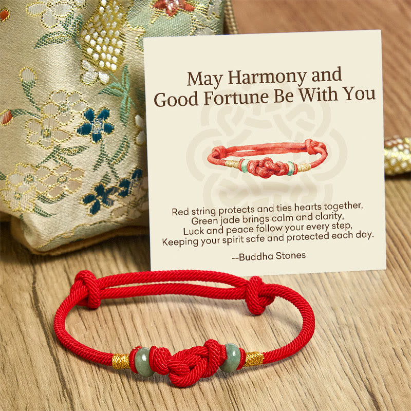 Buddha Stones May Harmony and Good Fortune Be With You Bracelet Includes Gift Message Card