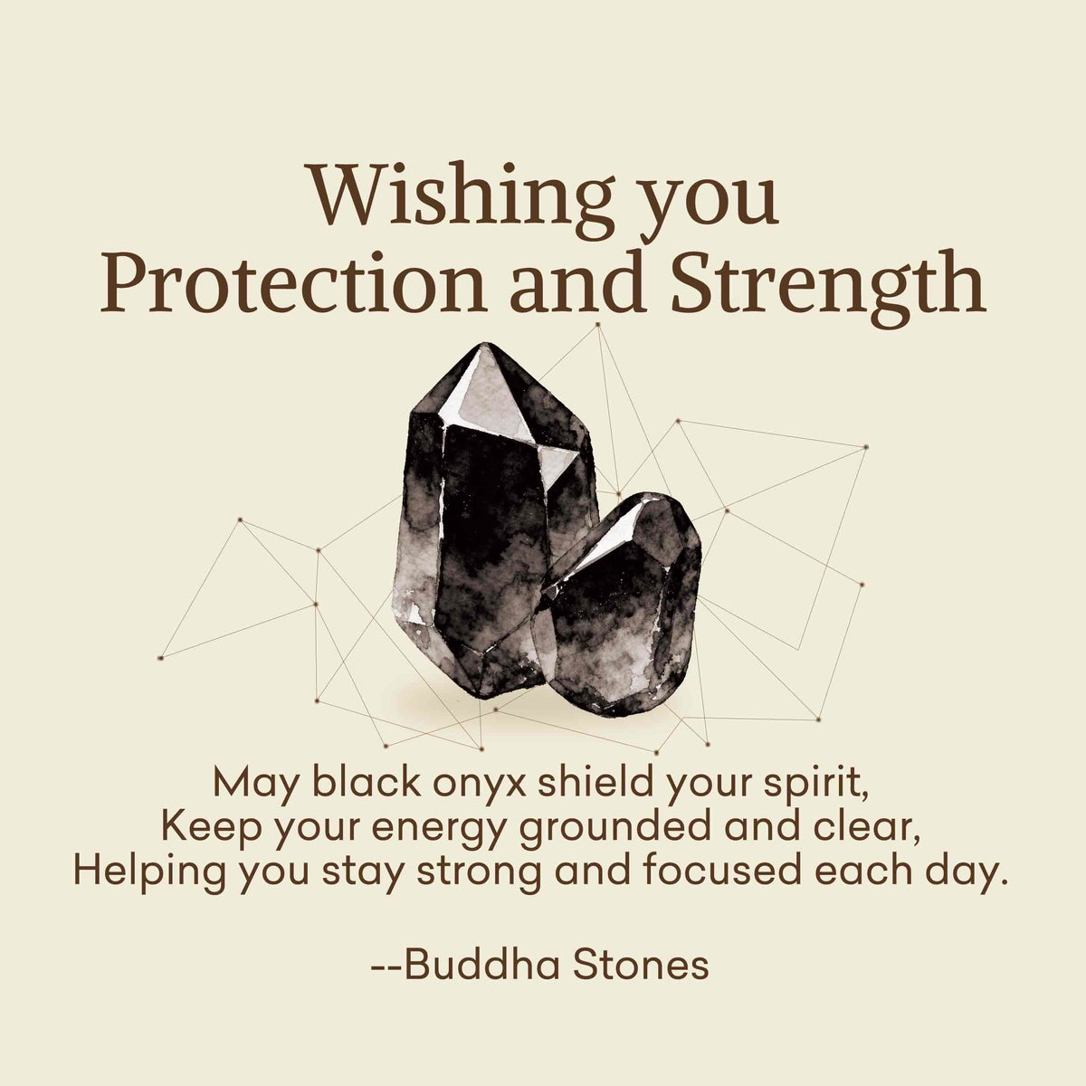 Buddha Stones Wishing You Protection and Strength Black Onyx Bracelet Includes Gift Message Card