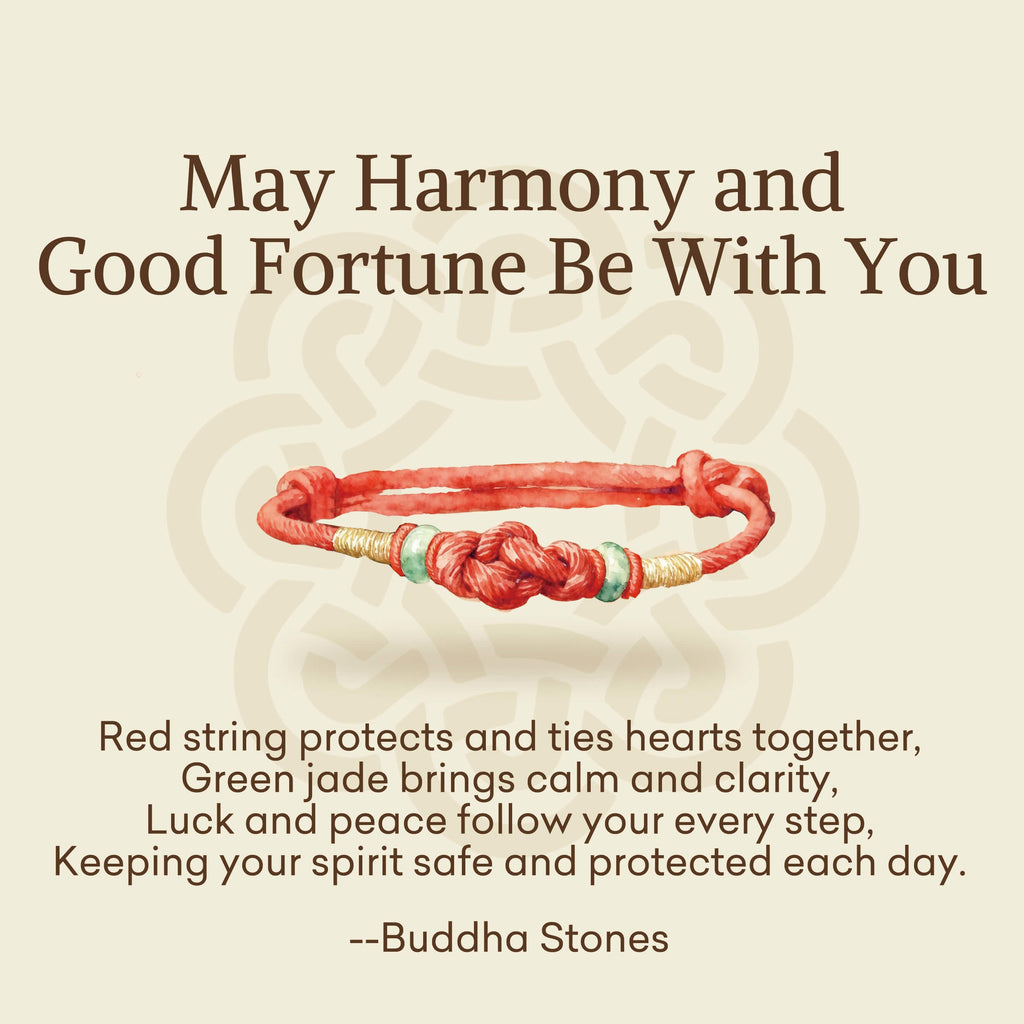 Buddha Stones May Harmony and Good Fortune Be With You Bracelet Includes Gift Message Card