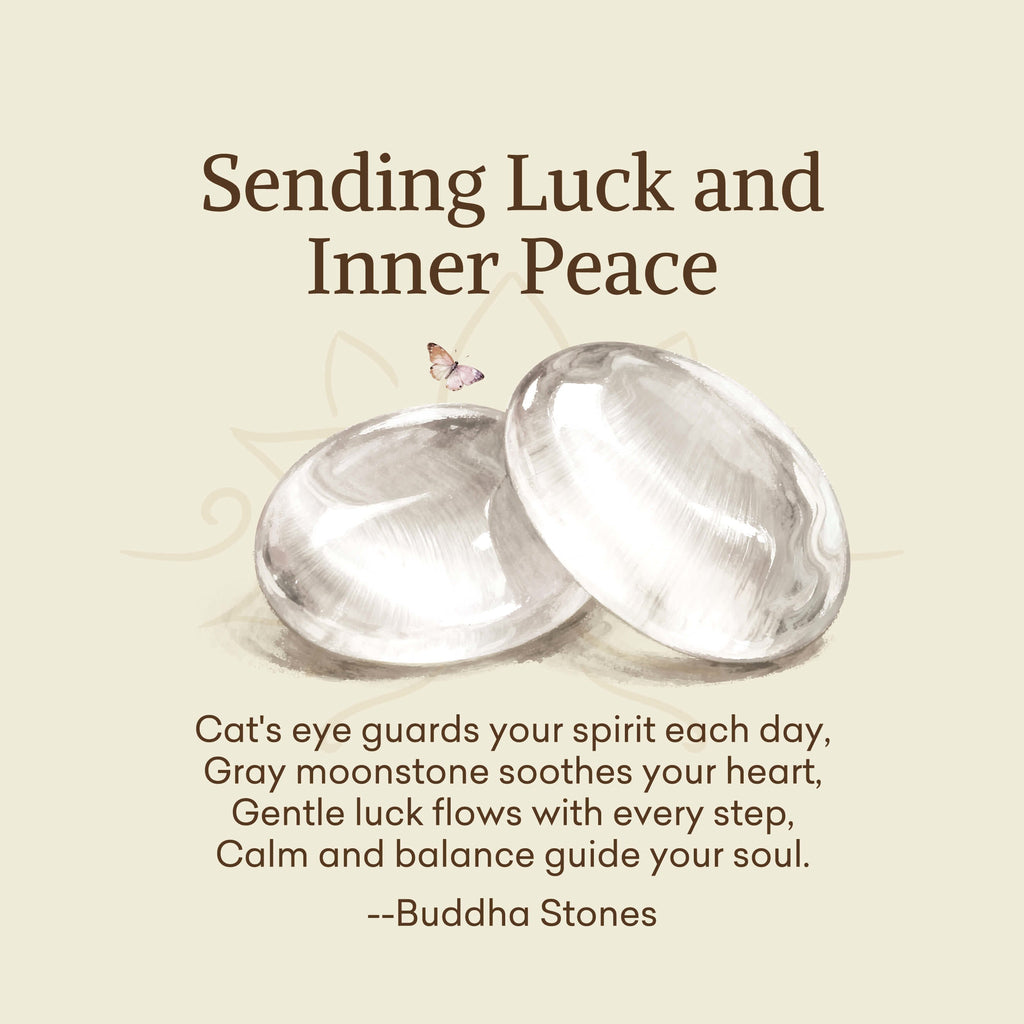Buddha Stones Sending Luck and Inner Peace Cat's Eye Butterfly Bracelet Includes Gift Message Card