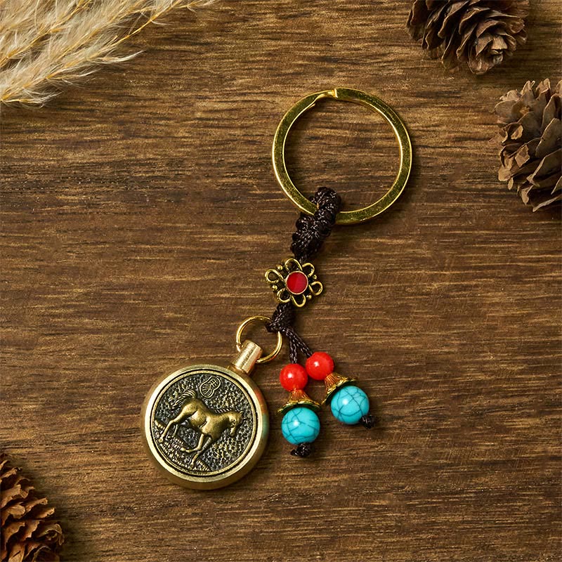 Buddha Stones Hoping You Success and Good Luck Year of the Horse Key Chain Includes Gift Message Card