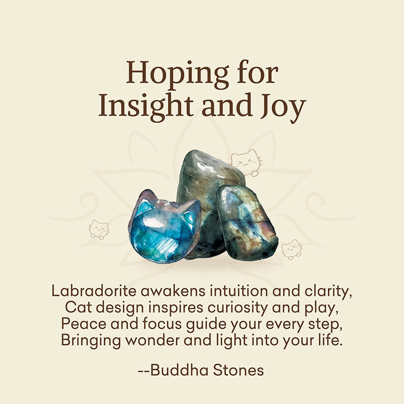 Buddha Stones Hoping for Insight and Joy Cat Labradorite Necklace Includes Gift Message Card