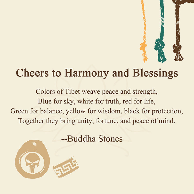 Buddha Stones Cheers to Harmony and Blessings Tibetan Rope Bracelet Includes Gift Message Card