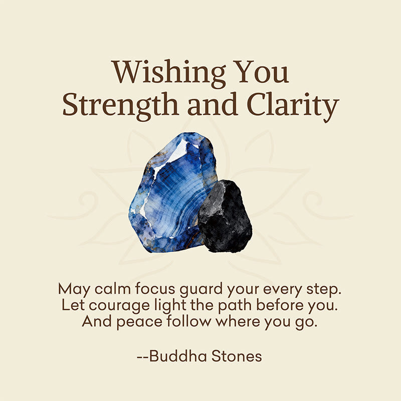 Buddha Stones Wishing You Strength and Clarity Blue Tiger Eye Bracelet Includes Gift Message Card