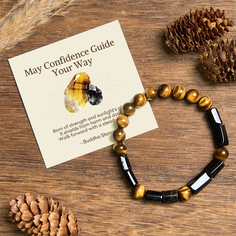 Buddha Stones May Confidence Guide Your Way Black Tourmaline Bracelet Includes Gift Message Card
