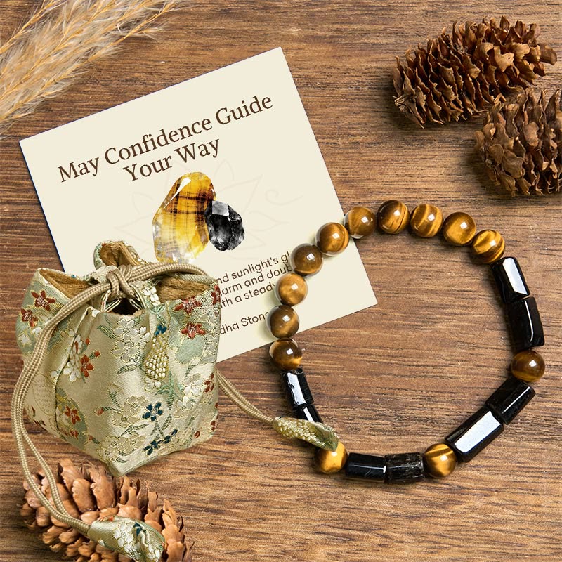 Buddha Stones May Confidence Guide Your Way Black Tourmaline Bracelet Includes Gift Message Card