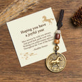 Buddha Stones Hoping You Have a Joyful Year Year of the Horse Keychain Includes Gift Message Card