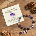 Buddha Stones All the best for Calm and Wisdom Amethyst Flower Bracelet Includes Gift Message Card
