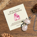 Buddha Stones Wishing You Love and Kindness Cat Rose Quartz Necklace Includes Gift Message Card