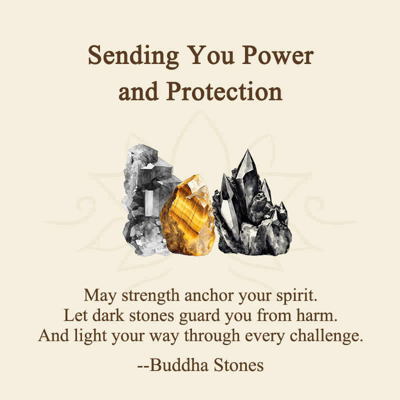 Buddha Stones Sending You Power and Protection Tiger's Eye Bracelet Includes Gift Message Card