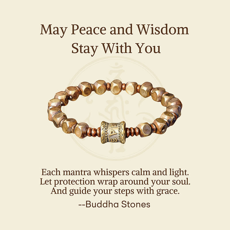 Buddha Stones Wishing You Balance and Strength Brass Amulet Bracelet Includes Gift Message Card