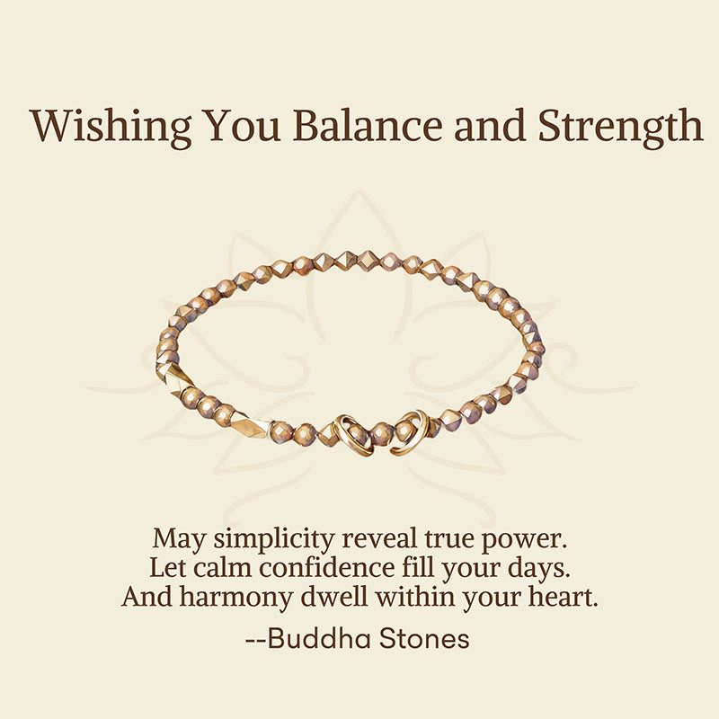 Buddha Stones Wishing You Balance and Strength Brass Bracelet Includes Gift Message Card