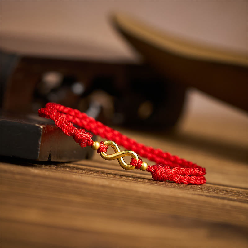 Buddha Stones May Endless Luck Find You Infinity Charm Brass Red String Bracelet Includes Gift Message Card