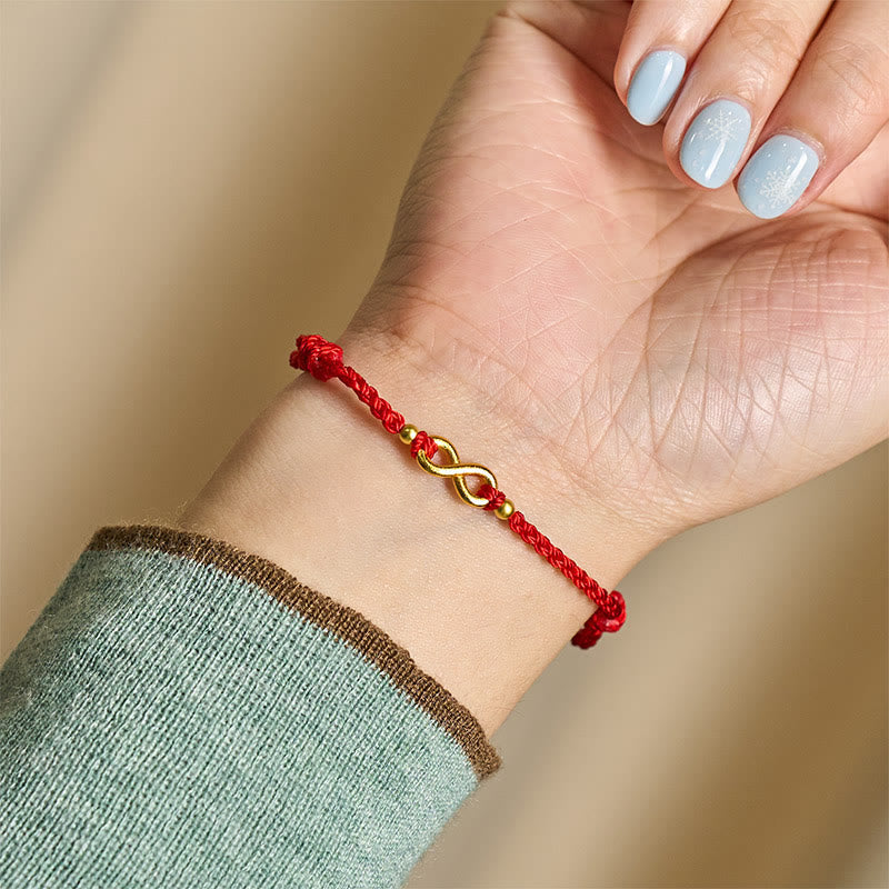 Buddha Stones May Endless Luck Find You Infinity Charm Brass Red String Bracelet Includes Gift Message Card