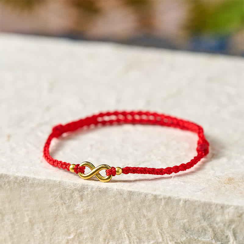 Buddha Stones May Endless Luck Find You Infinity Charm Brass Red String Bracelet Includes Gift Message Card