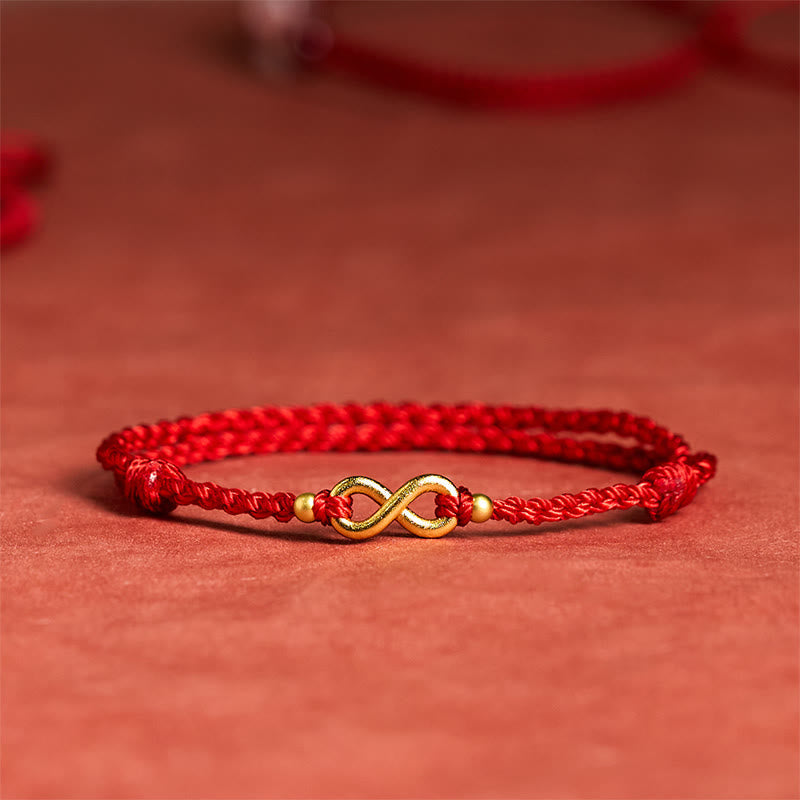 Buddha Stones May Endless Luck Find You Infinity Charm Brass Red String Bracelet Includes Gift Message Card