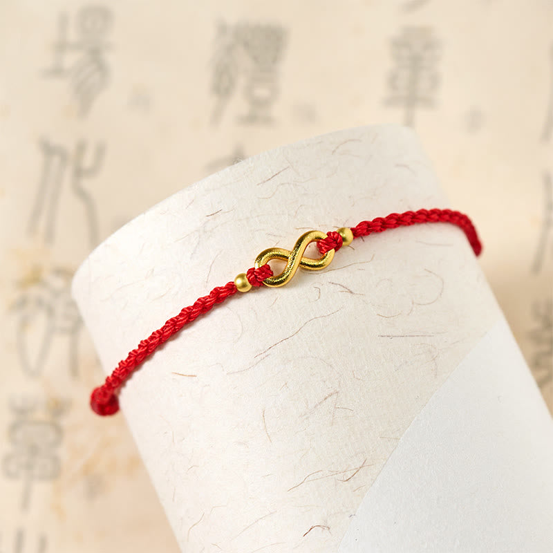 Buddha Stones May Endless Luck Find You Infinity Charm Brass Red String Bracelet Includes Gift Message Card