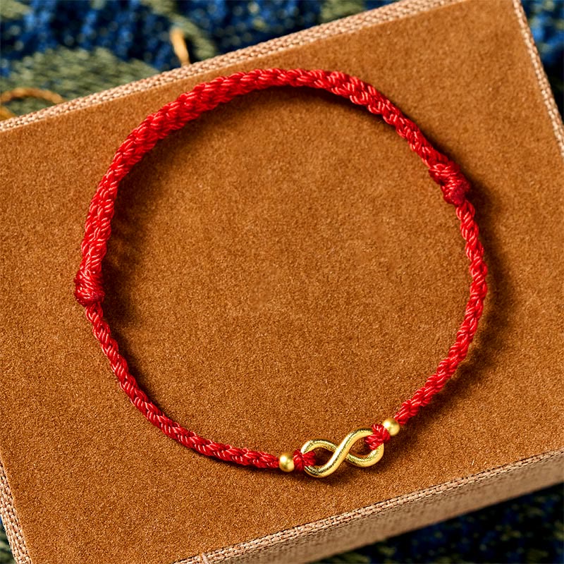 Buddha Stones May Endless Luck Find You Infinity Charm Brass Red String Bracelet Includes Gift Message Card