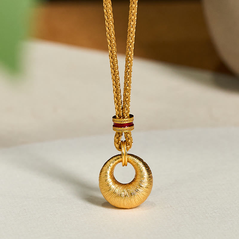 Buddha Stones Wishing You Lasting Peace 24k Gold Plated Copper Peace Buckle Necklace Includes Gift Message Card