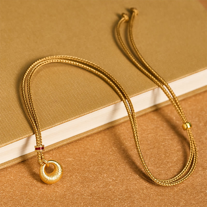 Buddha Stones Wishing You Lasting Peace 24k Gold Plated Copper Peace Buckle Necklace Includes Gift Message Card