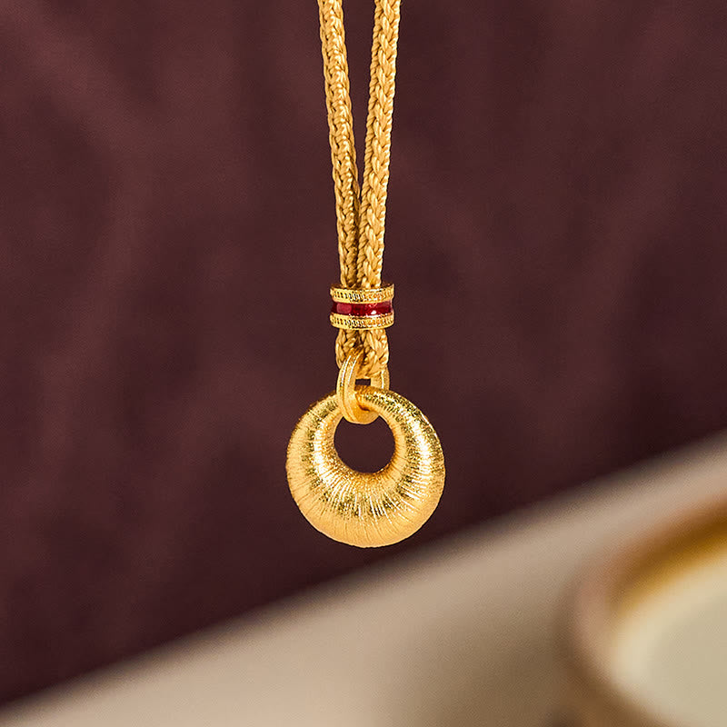 Buddha Stones Wishing You Lasting Peace 24k Gold Plated Copper Peace Buckle Necklace Includes Gift Message Card