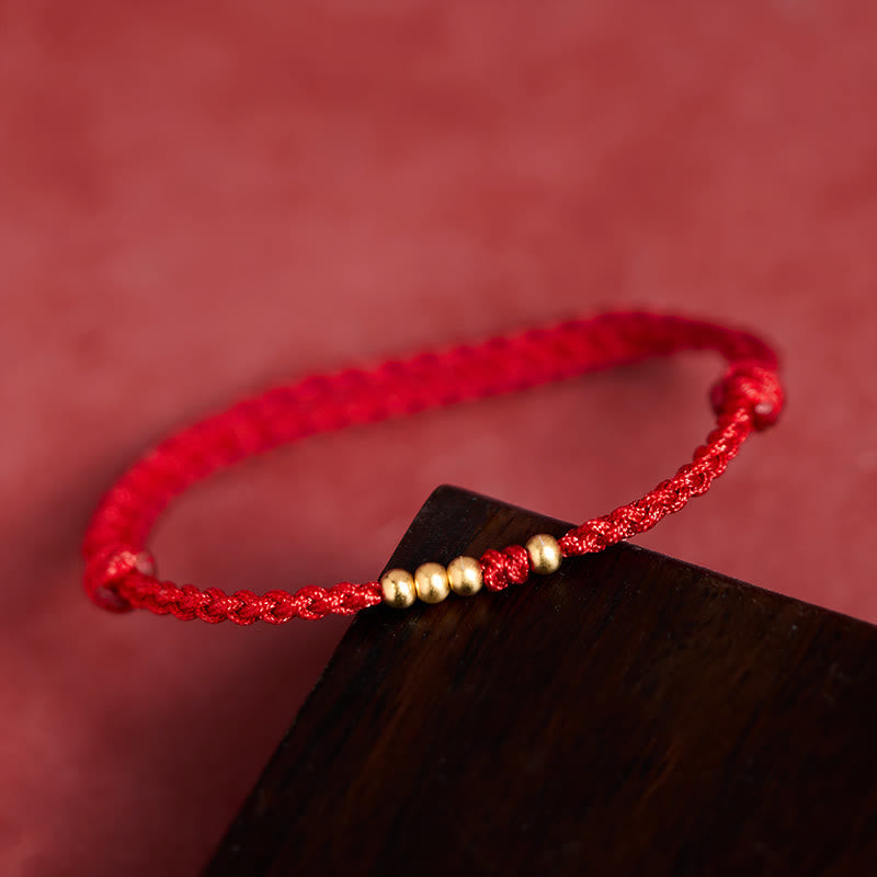 Buddha Stones Blessings for Clear Connections 925 Sterling Silver Plated Gold Beads Red String Bracelet Includes Gift Message Card