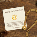Buddha Stones Wishing You Lasting Peace 24k Gold Plated Copper Peace Buckle Necklace Includes Gift Message Card
