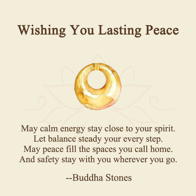 Buddha Stones Wishing You Lasting Peace 24k Gold Plated Copper Peace Buckle Necklace Includes Gift Message Card
