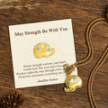 Buddha Stones May Strength Be With You 24k Gold Plated Brass Elephant Necklace Includes Gift Message Card