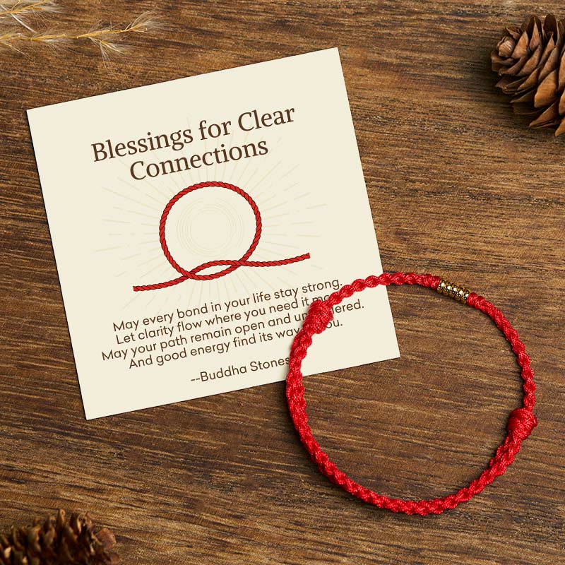Buddha Stones Blessings for Clear Connections 925 Sterling Silver Lucky Golden Bead String Bracelet Anklet Includes Gift Message Card