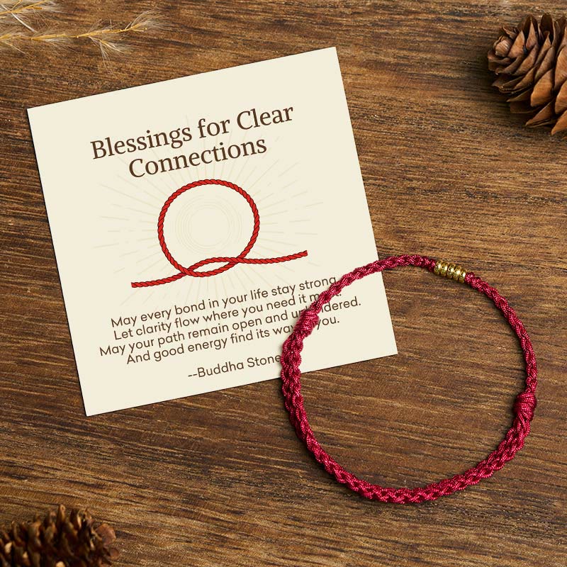 Buddha Stones Blessings for Clear Connections 925 Sterling Silver Lucky Golden Bead String Bracelet Anklet Includes Gift Message Card