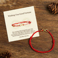 Buddha Stones May Endless Luck Find You Infinity Charm Brass Red String Bracelet Includes Gift Message Card