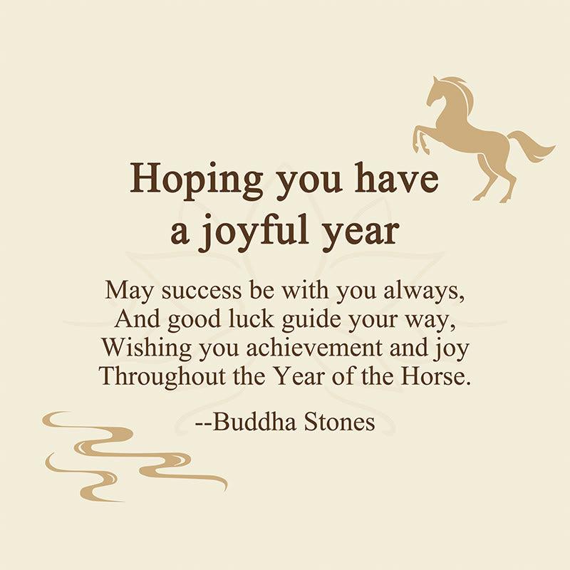 Buddha Stones Hoping You Have a Joyful Year Year of the Horse Ingot Red Firecrackers Alloy Key Chain Includes Gift Message Card