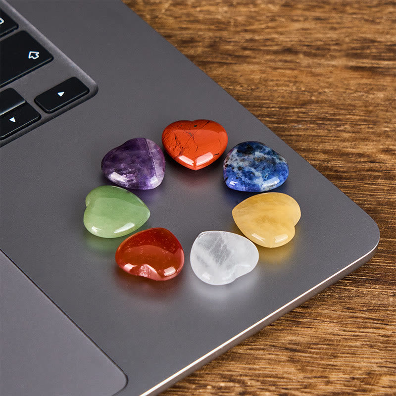 Buddha Stones May Love Surround You Natural 6Pcs Small Amethyst Red Jasper Red Agate Topaz Green Aventurine Love Stone Decoration Includes Gift Message Card