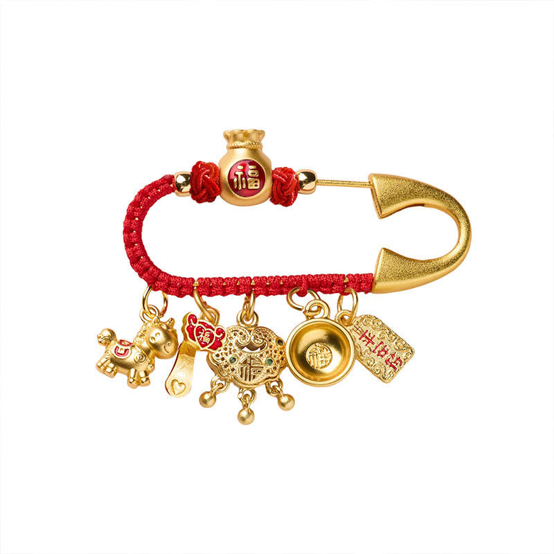 Buddha Stones Wishing You Fortune and Good Luck Year of the Horse Brooch Includes Gift Message Card