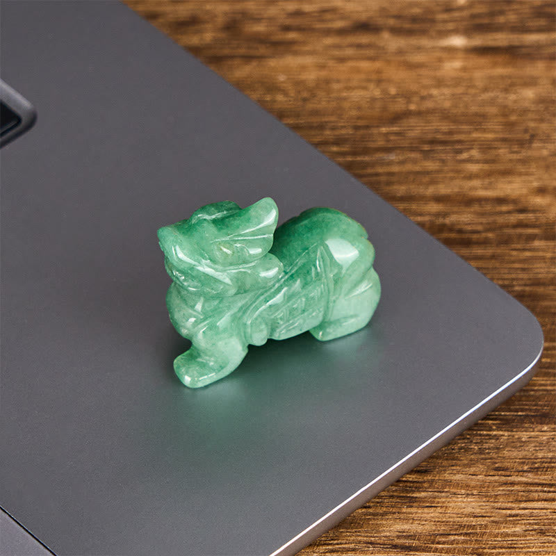 Buddha Stones Choose Wisely Natural Small PiXiu Green Aventurine Luck Decoration Includes Gift Message Card