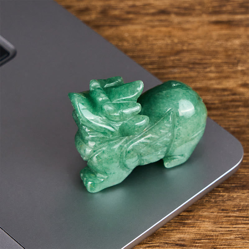 Buddha Stones Choose Wisely Natural Small PiXiu Green Aventurine Luck Decoration Includes Gift Message Card
