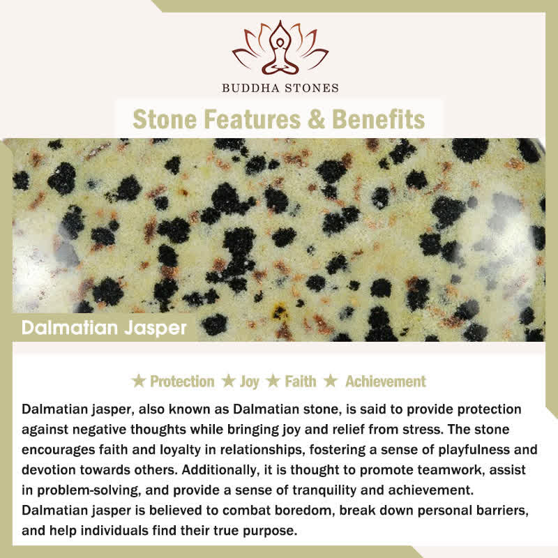 Buddha Stones Wishing Harmony and Trust 222 Angel Number Natural Dalmatian Jasper Key Chain Hanging Decoration Includes Gift Message Card