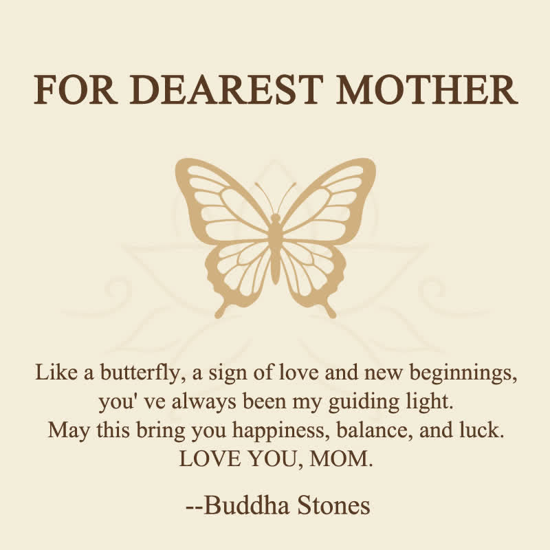 Buddha Stones FOR DEAREST MOTHER Jade Butterfly Abundance Necklace Pendants Includes Gift Message Card