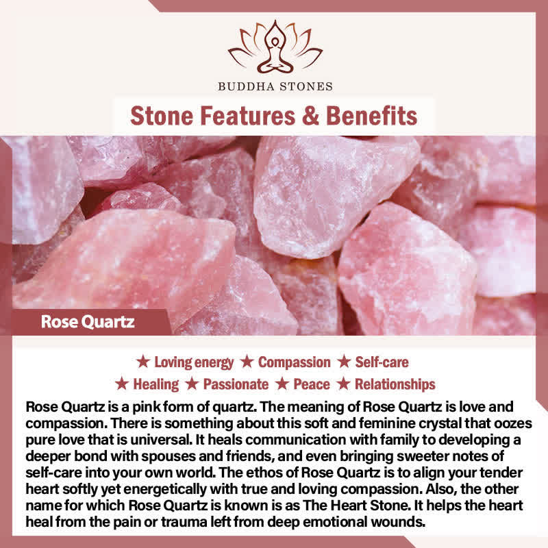 Buddha Stones 3pcs Open Your Heart Rhodonite Healing Bracelet Includes Gift Message Card