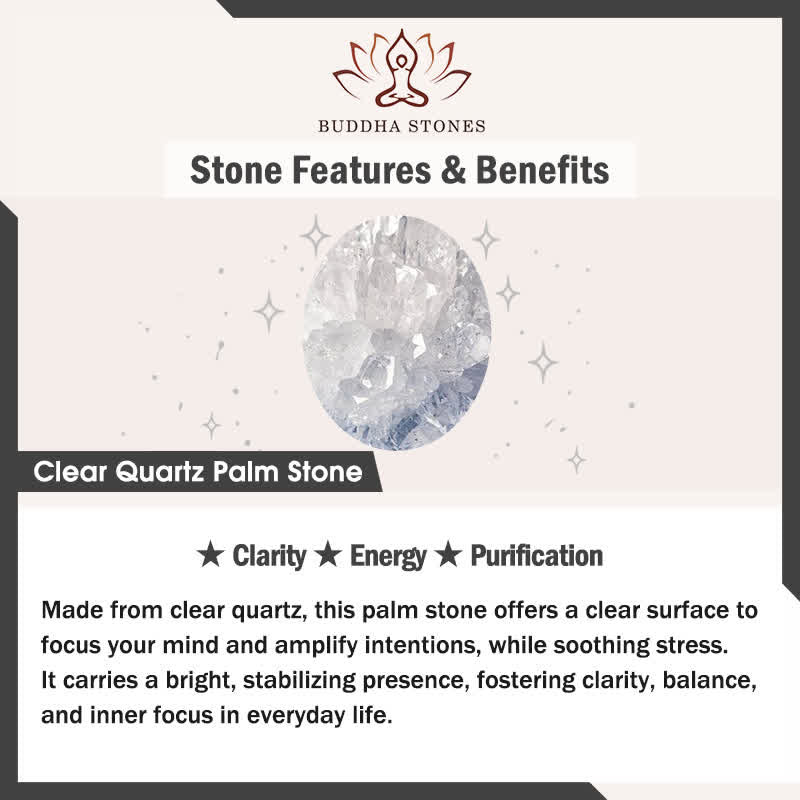Buddha Stones Hope All Is Well With You Natural Clear Quartz White Crystal Palm Stone Energy Crystal Decor