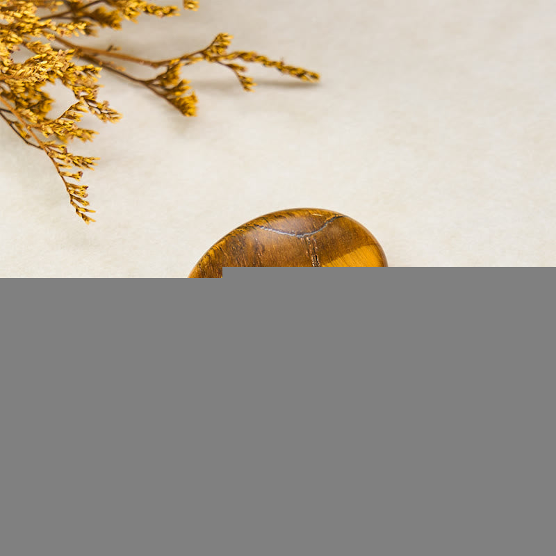 Buddha Stones Confidence & Focus Natural Small Tiger's Eye Worry Stone Crystal Decor 3.5*4.5cm