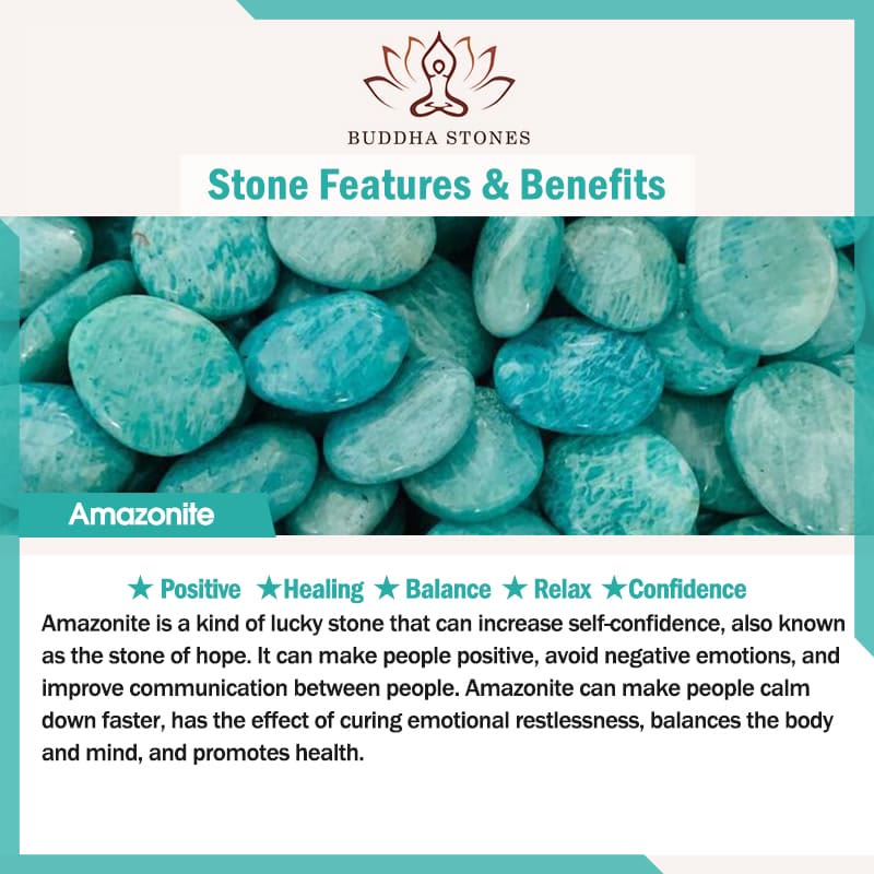 Buddha Stones 3pcs Ease Emotional Waves Amazonite Relax Bracelet Includes Gift Message Card