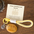 Buddha Stones Attract Abundance and Success 888 Angel Number Natural Yellow Aventurine Key Chain Hanging Decoration Includes Gift Message Card